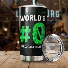 Load image into Gallery viewer, Programmer Nutritional Facts Tumbler 20Oz - Number 0 Programming Gift for Programmer - Software Developer Tumbler - Coder Funny Gifts