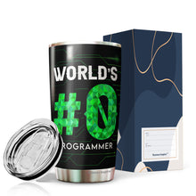 Load image into Gallery viewer, Programmer Nutritional Facts Tumbler 20Oz - Number 0 Programming Gift for Programmer - Software Developer Tumbler - Coder Funny Gifts