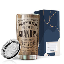 Load image into Gallery viewer, Promoted to Grandpa Est 2022 – Grandpa Nutrition Facts Tumbler 20Oz - Gift for New Grandparents