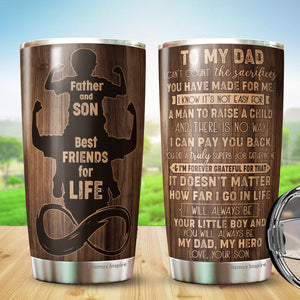 To My Dad Tumbler - Dad Coffee Tumbler - Father And Son Tumbler - Gifts For Dad From Son - Christmas, Birthday Gift For Father, Dad - Tumblers 20 Oz