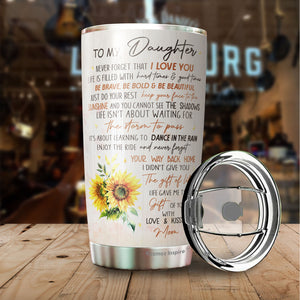 To My Daughter Tumbler - Daughter Coffee Tumbler - Gift For Daughter From Mother - Daughter Mother Elephant Tumbler - Christmas, Birthday Gift For Daughter - Tumblers 20 Oz