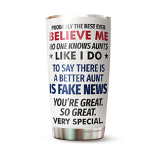 Load image into Gallery viewer, Best Aunt Ever Gifts - Great Aunt Tumbler - Gifts For Aunt Gifts From Niece And Nephew - Mothers Day Gift For Aunt Christmas Gifts For New Aunt - Valentines Day Gifts For Aunt - New Auntie Gifts