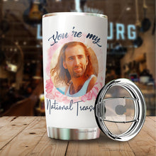 Load image into Gallery viewer, Nicöläs Lovers Cäge You&#39;re My National Treasure Ceramic Gifts Novelty Tumbler 20Oz - Present Ideas for Male, Female, Bosses, Coworkers, Colleagues - Gifts for Birthday, Christmas, Valentine, Anniversary