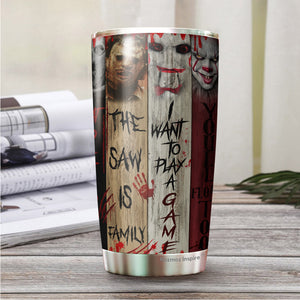 Horror Characters Tumbler - Halloween Tumbler - Christmas, Halloween, Birthday Gifts For Friends, Coworker, Men, Women – Michael, Freddy, Jason Lovers Tumbler - Tumbler 20 Oz