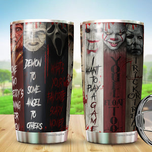 Horror Characters Tumbler - Halloween Tumbler - Christmas, Halloween, Birthday Gifts For Friends, Coworker, Men, Women – Michael, Freddy, Jason Lovers Tumbler - Tumbler 20 Oz