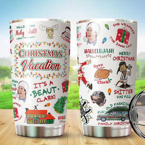 Christmas Vacation Tumbler - Cousin and Clark Tumbler - 80s Christmas Movie Tumbler - Tumbler For Friends, Men, Women, Coworker On Christmas - Tumbler 20 Oz