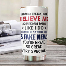 Load image into Gallery viewer, Best Boss Gifts For Men - Bosses Day Gifts For Women Bosses - Manager Gifts Boss Appreciation Gifts - Boss Birthday Gifts For Women Cool Gifts For Bosses - Gifts For Boss Men Christmas Tumbler