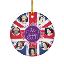 Load image into Gallery viewer, 2022 Platinum Jubilee Christmas Ornament - Queen Elizabeth II Platinum Jubilee Commemorative - The Queen&#39;s Platinum Jubilee Emblem - Merry Christmas Tree Decoration Xmas Ceramic Ornaments