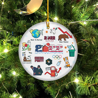 2022 Chrismas Ornament Keepsake Annually Home Decors Decoration Commemorative Christmas Tree Ornament - Decorative Hanging Ceramic Ornaments