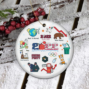 2022 Chrismas Ornament Keepsake Annually Home Decors Decoration Commemorative Christmas Tree Ornament - Decorative Hanging Ceramic Ornaments