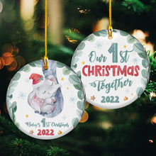 Load image into Gallery viewer, Baby First Christmas Ornament 2022 - Our 1st Christmas Together 2022, Baby Elephant Cute Christmas Presents For Parents Family 1st Ornaments Christmas Presents for New Parents