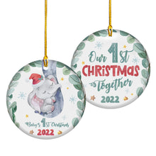 Load image into Gallery viewer, Baby First Christmas Ornament 2022 - Our 1st Christmas Together 2022, Baby Elephant Cute Christmas Presents For Parents Family 1st Ornaments Christmas Presents for New Parents