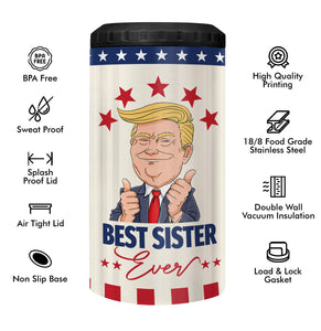 Best Sisters Gifts from Sister Can Cooler Tumblers Travel Mug Cup - 12oz Stainless Steel Insulated Can Coozie Travel Mug Birthday Gift from Soul Sister, Brother, Bestie