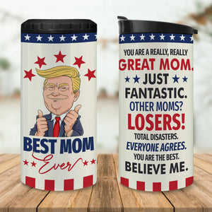 Gifts For Mom - 12Oz Best Mom Ever Can Cooler Tumblers Travel Mug Cup Gifts - Mothers Day Gift From Daughter Son - Best Gift For Mother's Day - Christmas Gift For Mom - Moms Ideas Birthday Tumbler