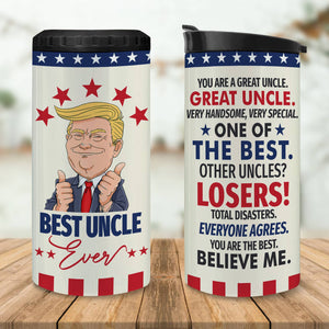 Best Uncle Ever Can Cooler Tumbler 12Oz - 4-in-1 Aunt And Uncle Christmas Tumblers Gifts From Niece and Nephew - Great Uncle Tumbler - New Uncle Gifts For Brother Fathers Day Gift For Uncle