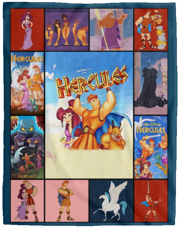 EH211119017 Disney Hercules Fleece Blanket, Hercules Megara Hades Throw Blanket For Bed Couch Sofa, Christmas Gifts 60x80 VPL Cozy Plush Fleece Blanket - 60x80